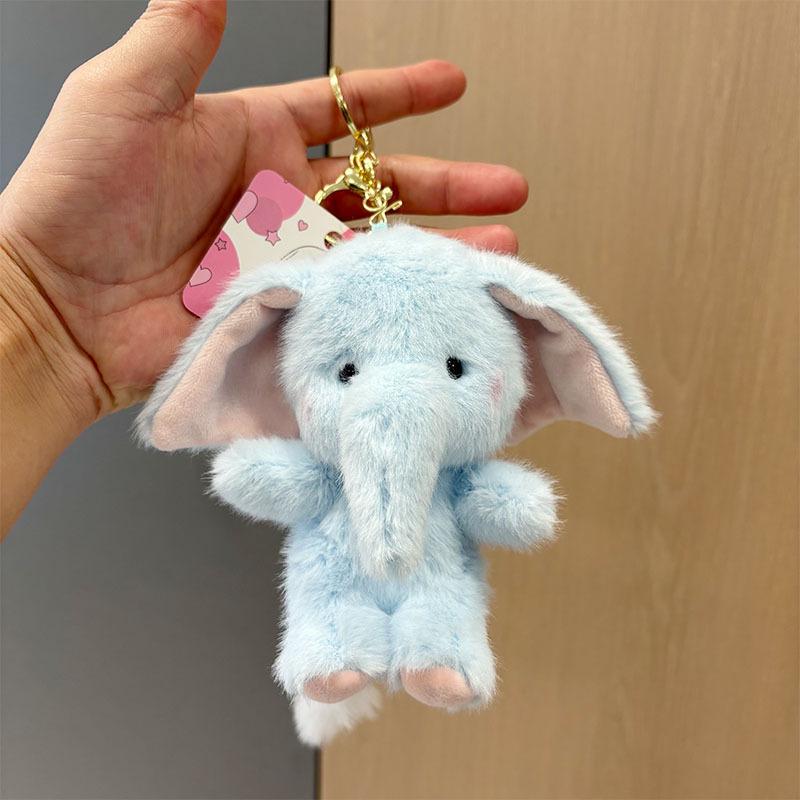 Children's Cartoon Elephant Bag Keychain Pendant Plush Big Ears Doll Plush Toy for Kids 12cm Doll Gift