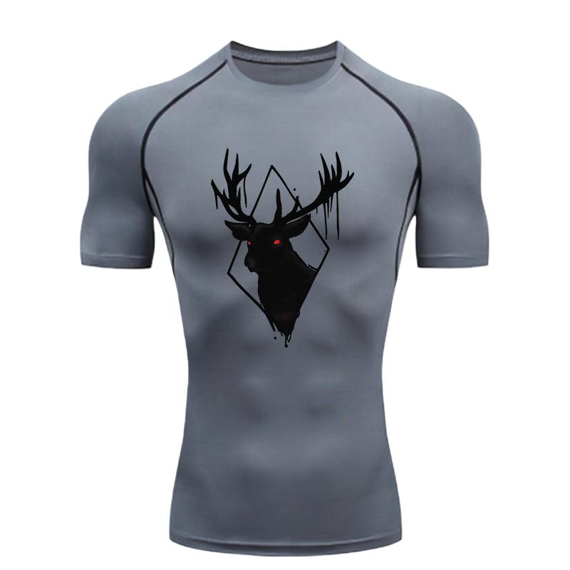 Abstract Print Men's Sports T-Shirt Training Fitness Compression Workout T-Shirt T-Shirt for Men