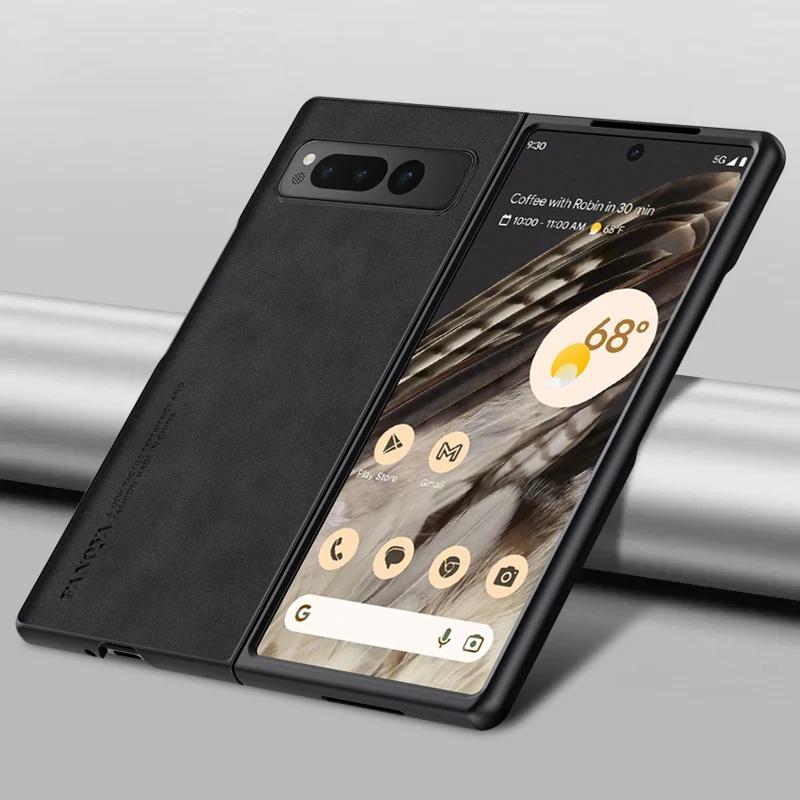 Luxury Leather Matte Skin Feel Phone Case for Google Pixel Fold2 Fold Shockproof Anti-fingerprint PU Fashion Silicone Soft Cover