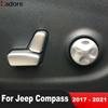 For Jeep Compass 2017 2018    Matte Car Seat Adjustment Switch Control Button Cover Trim Interior Accessories