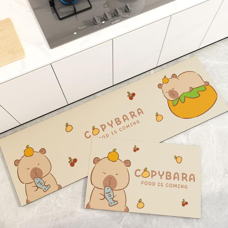 Cartoon Kitchen Floor Mat, Water-absorbing, Dirt-resistant and Non-slip Mat, Household Diatom Mud Floor Mat, Restaurant Bar Floor Mat, Diatom Mud