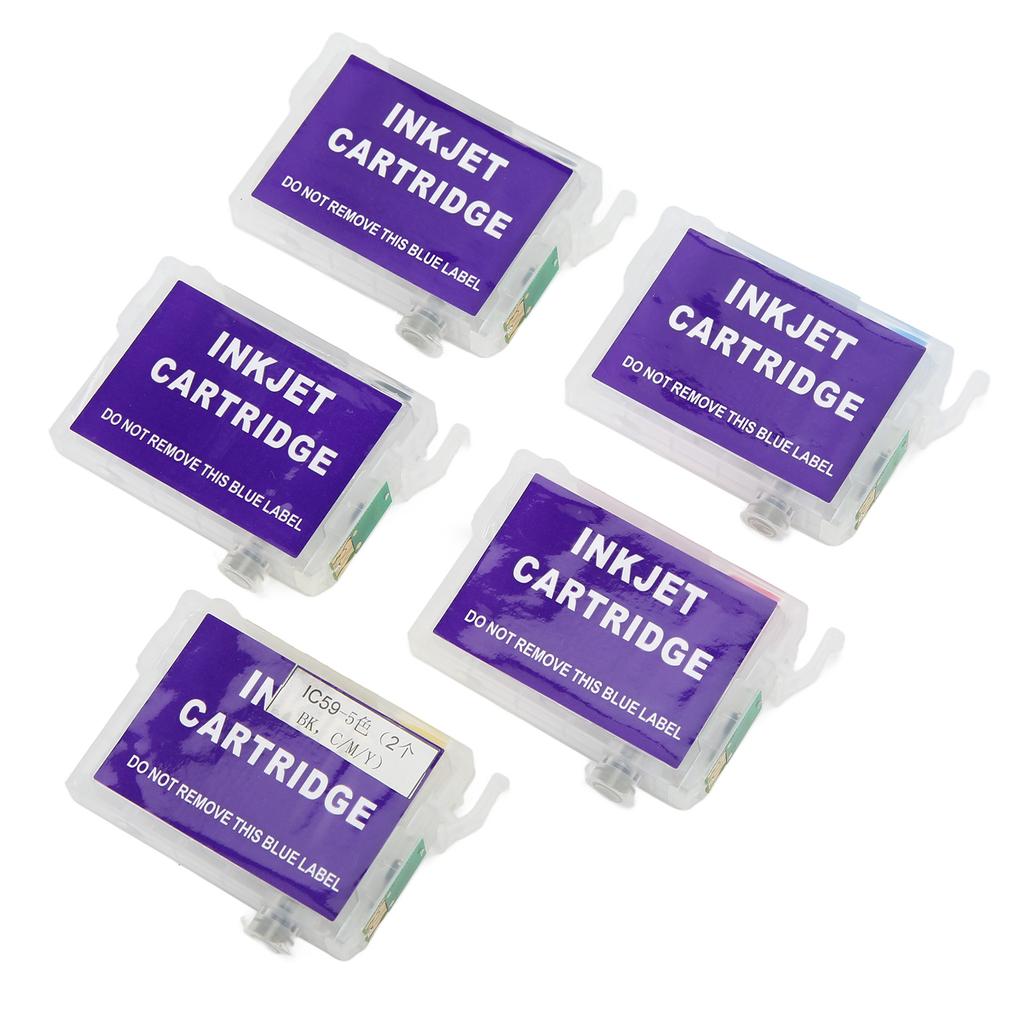 5PCS Ink Cartridge PP 4 Colors Anti Leakage Large Capacity Smooth Output Catridge Combo Pack for Printer