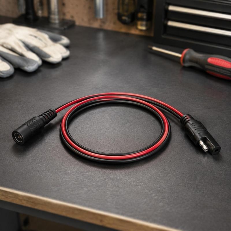 14AWG Power Adapter Cable with 5521 Female Port, Specified for 1-15 A Use with Matching Solar, Automotive, and Battery Power Equipment
