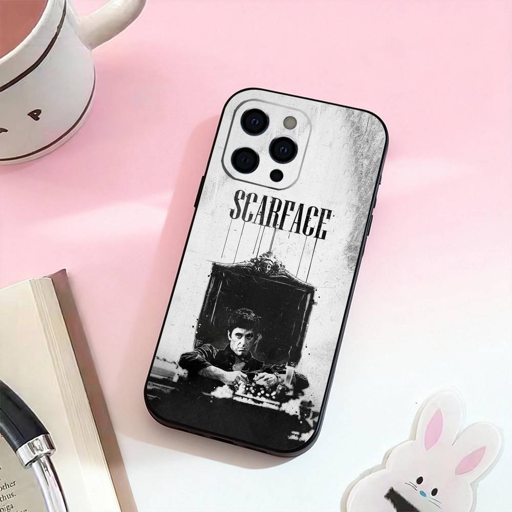 Classic Movie Scarface Phone Case For iPhone 17,16,15,14,13,12,11 Plus,Pro Max,Soft Silicone Black Cover