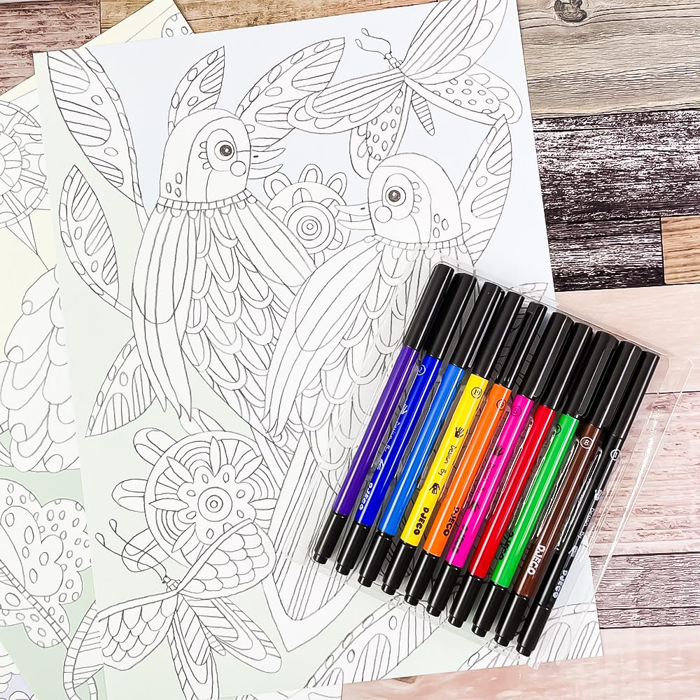 DJECO Coloring Gallery Bird Coloring Set Adult Coloring Patterns A fun hobby for ages and 10 Boys and Girls Perfect for school entrance and - Book