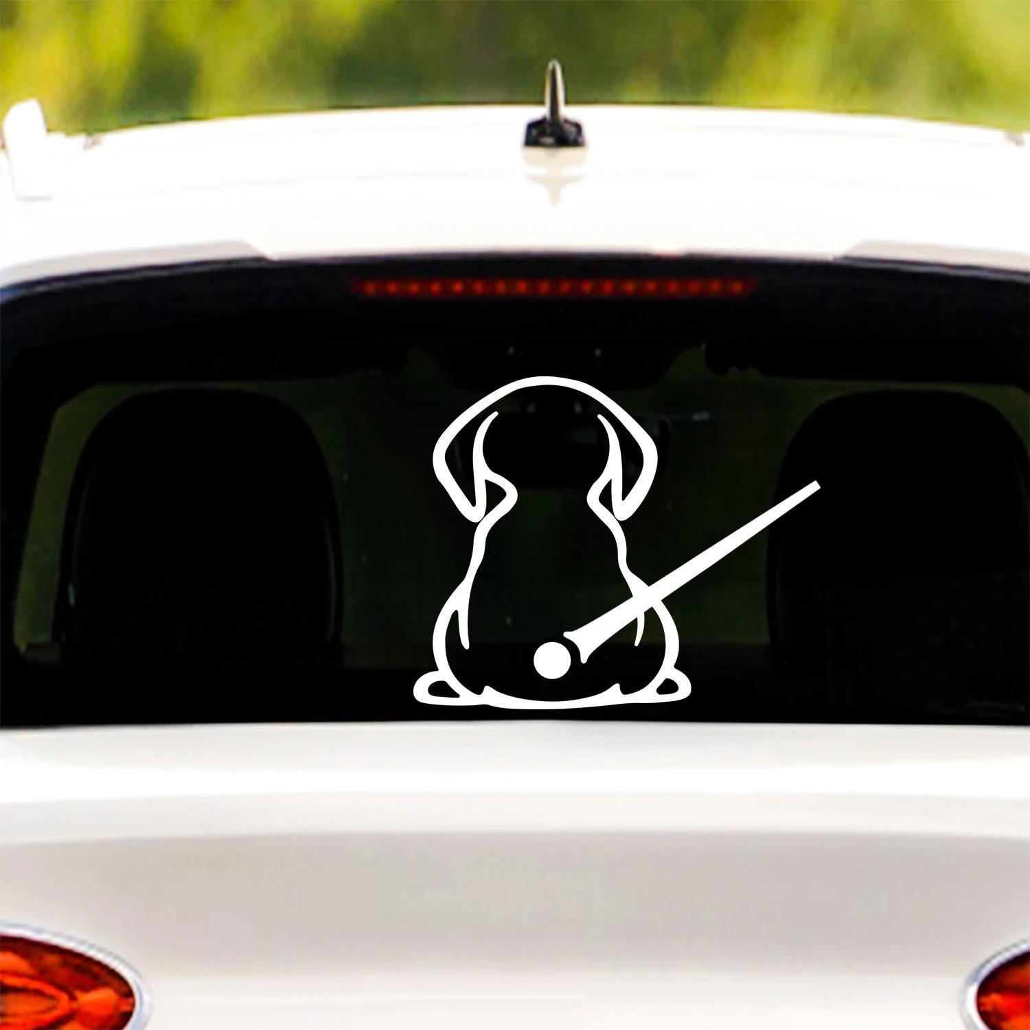 Cute Cartoon Dog Rear Window Wiper Sticker - Funny Car Decoration White