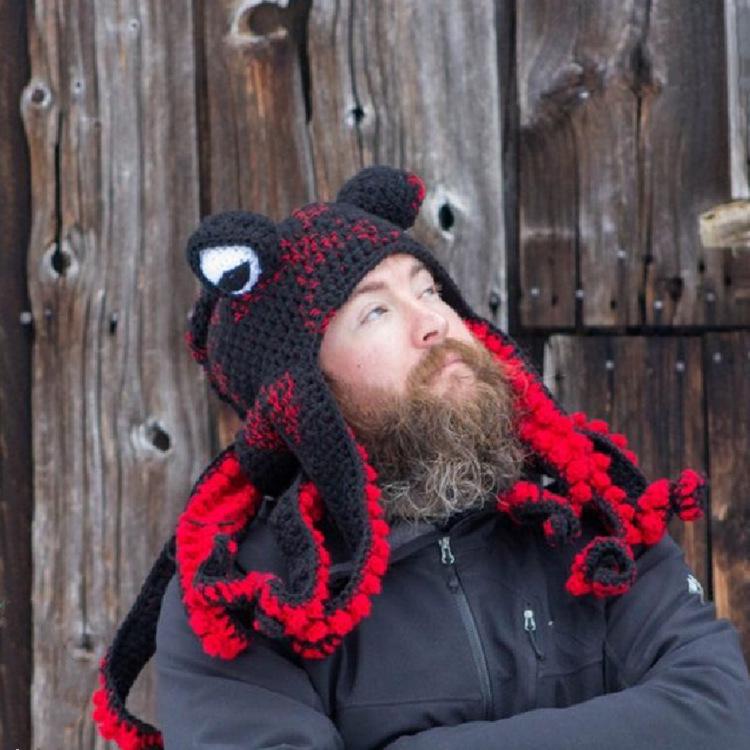Cross-Border Adult Party Prank Crochet Octopus Hat