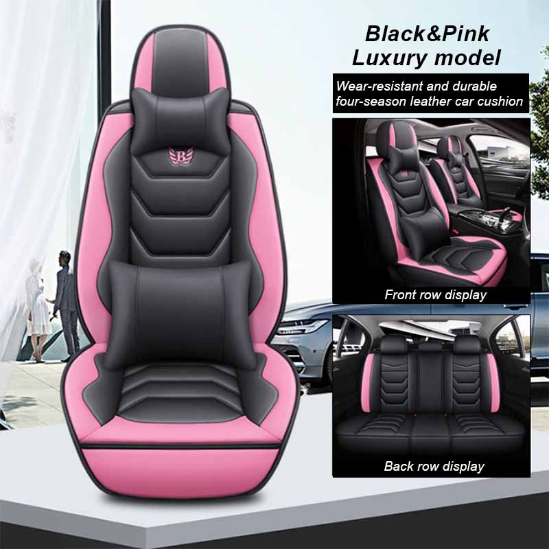 Universal Leather Car Seat Cover 5-seater Full Set of Car Seats for Most Honda Toyota Chevrolet Ford Nissan Cars, Trucks, SUVs.
