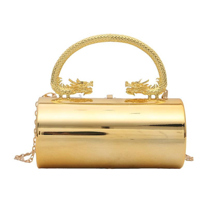 

Акрилова сумка-коробка 2025 нова європейська та американська мода лакована сумка на плече з ланцюжком жіноча сумка-месенджер для вечері золотий