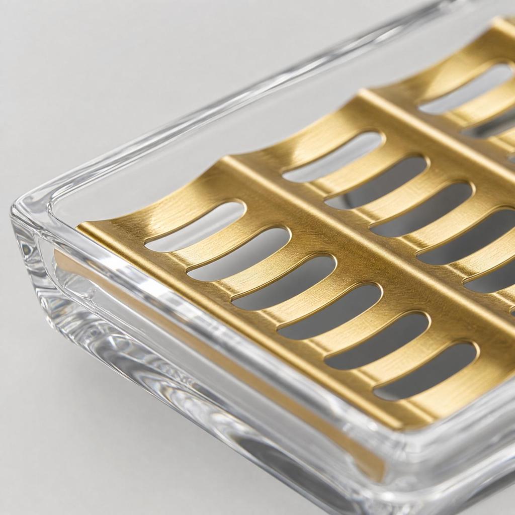 Bathroom Accessory Transparent Rectangular Soap Dish with Slotted Drain Modern