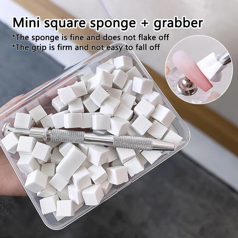 50/100Pcs Nail Art Gradient Sponge Pen Set With Replaceable Sponge Heads And Non Slip Metal Handle Perfect For Home Diy