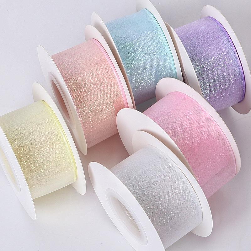 Yards Fishtail Organza Ribbon Crafts Bow Polyester Silk Satin Ribbons 4cm Shiny Silk Ribbons for Decorating Weddings