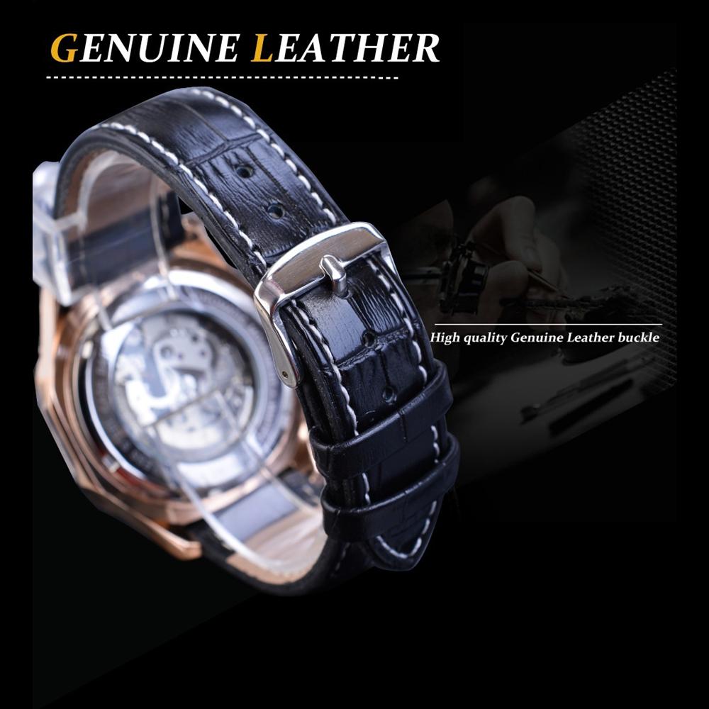 Winner Neue Top-Herrenuhr, Skelett-Mechanische Uhr, Automatische Mechanische Uhr, Herren-Gürteluhr