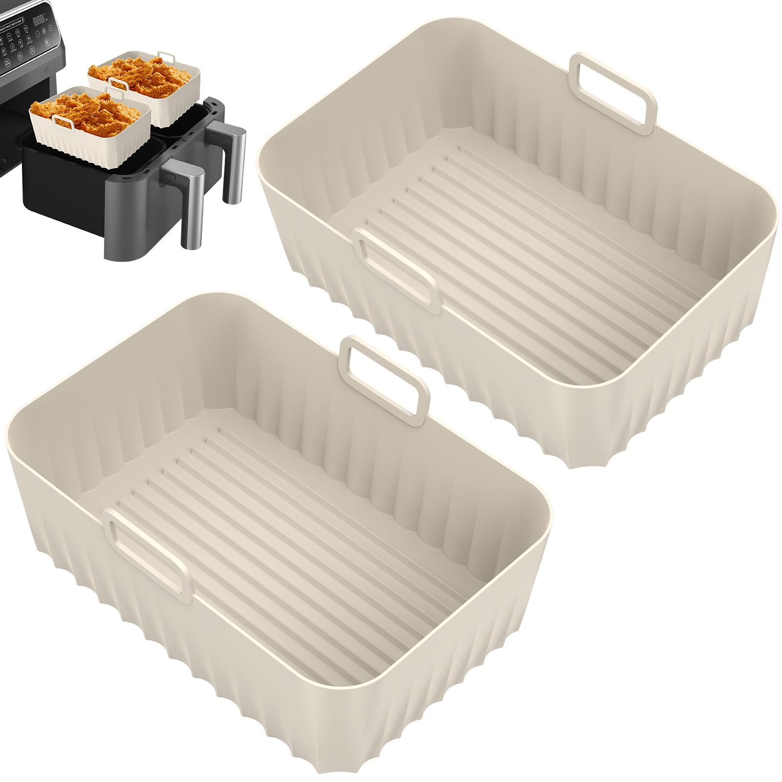 

Air Fryer Accessories Set Reusable Air Fryer Silicone Mat Stainless Steel Air Fryer Rack with Barbecue Clip Silicone Brush 1 Set