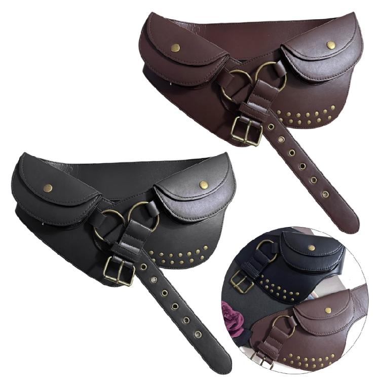 Trendy Wide Waist Cincher Belt Bag For Adult Unisex Jeans Skirts Halloween Party Gathering Dressingup Waist Pack