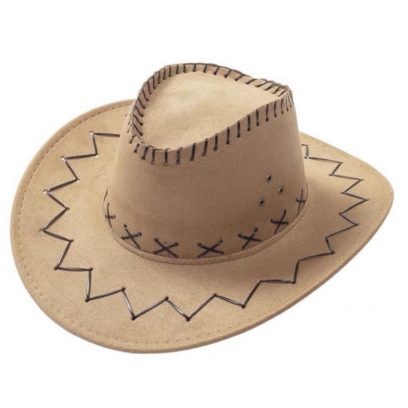 Unisex Western Cowboy Sun Hat - Faux Suede Summer Protection
