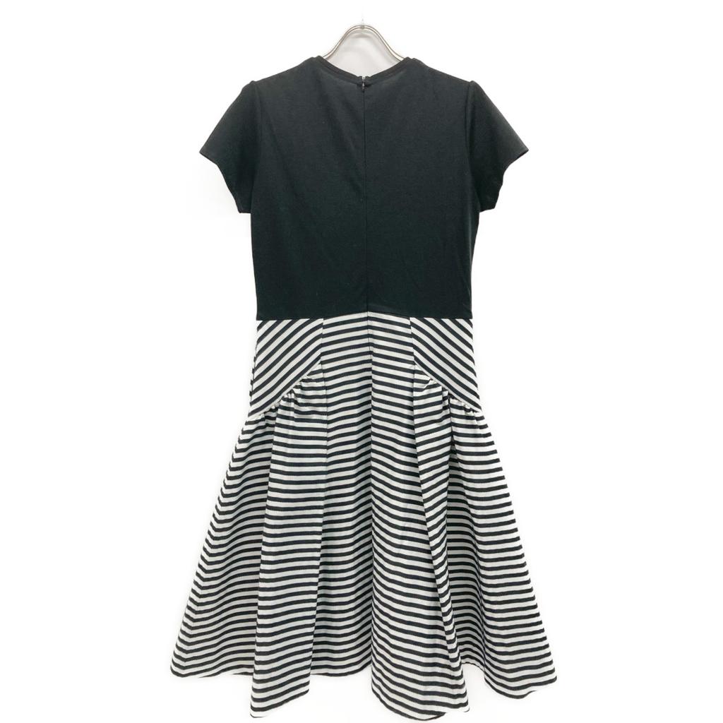 BORDERS at BALCONY BD2011P-2K-04 Black T-shirt with Tucked Border One-Piece dress 36 blackUsed