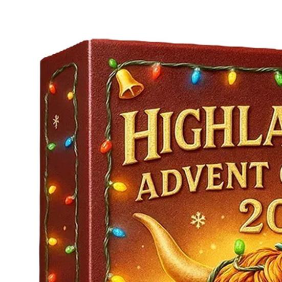 Highlandská kráva Adventní kalendář 2025 Roztomilé ozdoby highlandské krávy 24 dní Vánoční adventní kalendář pro dekoraci vánočního stromku
