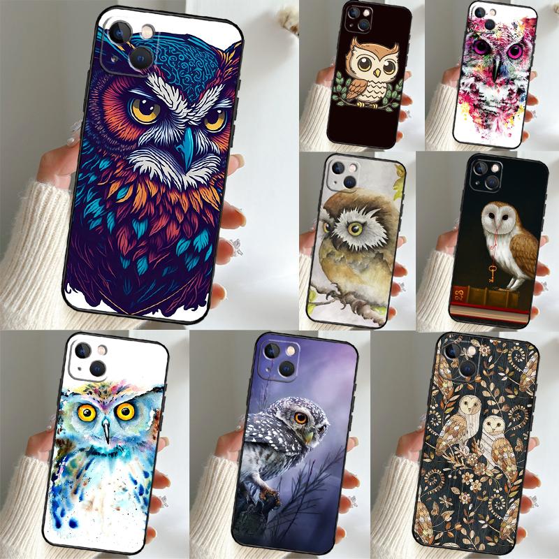 Cartoon Owl Phone Case For Xiaomi Redmi Note 14 13 12 11 9 10 15 Pro Plus 10C 12C 13C 14C 15C Cover