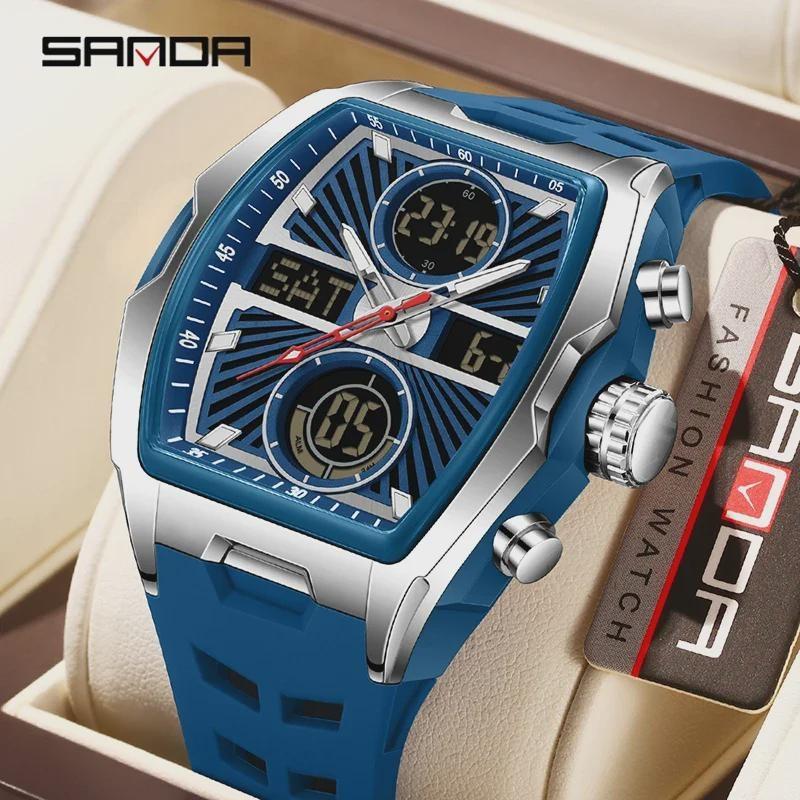 Men Wristwatch Quartz Watches Luxury Dual Display Chronograph Waterproof Sport Military Multifunction Male Digital Watch