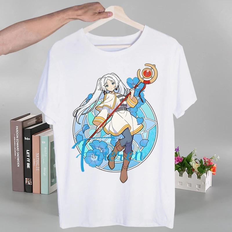 

Frieren Beyond Journey s End T Shirt Men Retro Washed Tops Tees Harajuku Tshirt Streetwear Hip Hop Male T-shirts S