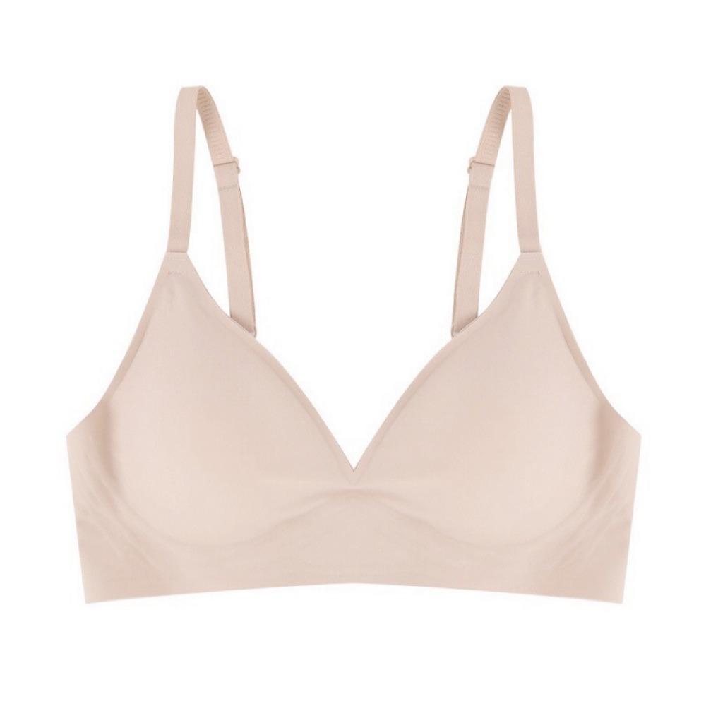 

Push Up Bra Backless Women Jelly Bras Low Cut Sexy Plunge Brassiere Open Back Wedding Underwear Invisible Seamless Deep V Lingerie S бежевий