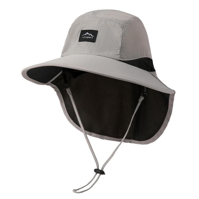 

Sunscreen Bucket Hat Men S Summer Uv Protection Outdoor Hiking Hat Women S Big Brim Neck Shade Fishing Hat M（56-58cm） світло-сірого кольору