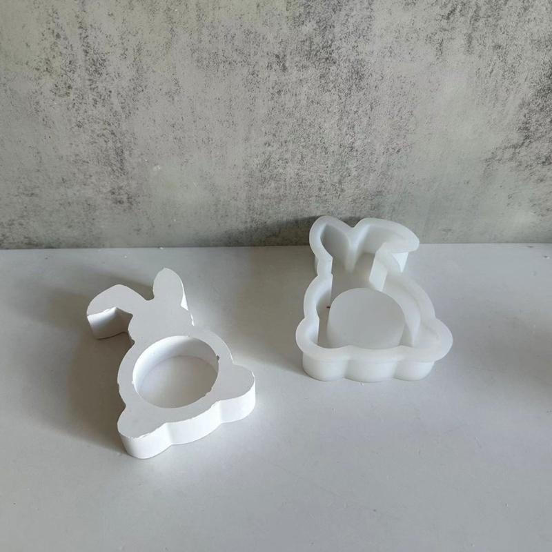 Resin Epoxy Candlestick Silicone Mold Candle Base Mould Rabbit Candle Holders Molds DIY Ornaments Home Decorations