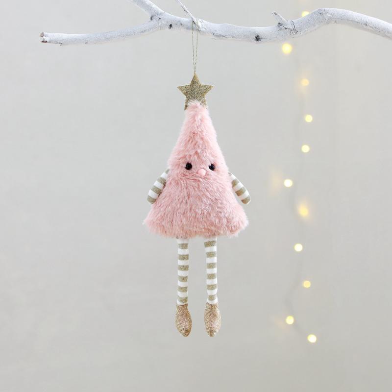 Cute Plush Christmas Tree Pendant Christmas Decor Hanging Leg Doll Hanging Decoration Holiday Party  Christmas Tree Decorations