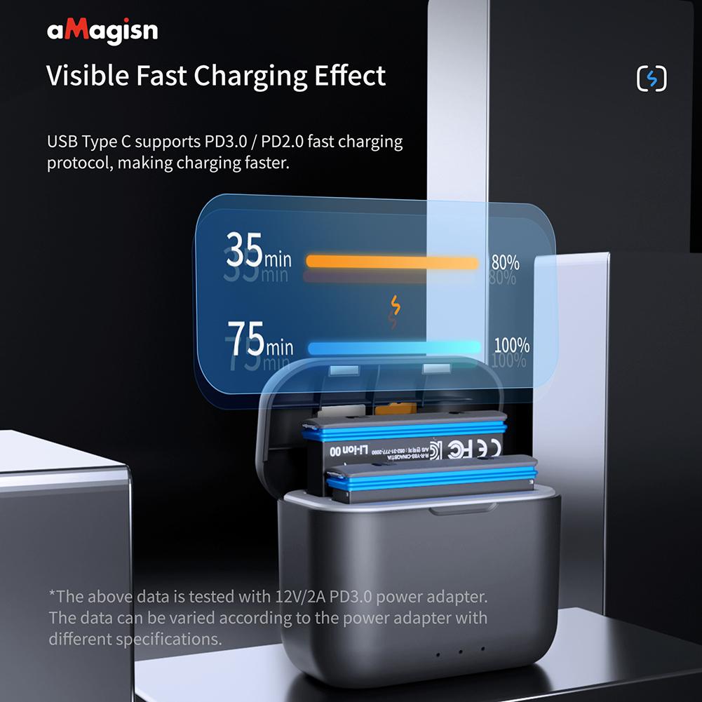 Portable Charge Box USB Type C Battery Storage Charger Mini Lightweight Compartment Accessories for Insta360 One X2 Battery