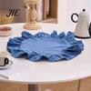 Dekorative Tischsets für Schminktisch 15 Zoll Boho Stoff Platzset, Rustikal Farmhaus Runder Rüschen Platzset, Unterlagen Heimdeko Waschbar Muschelförmig