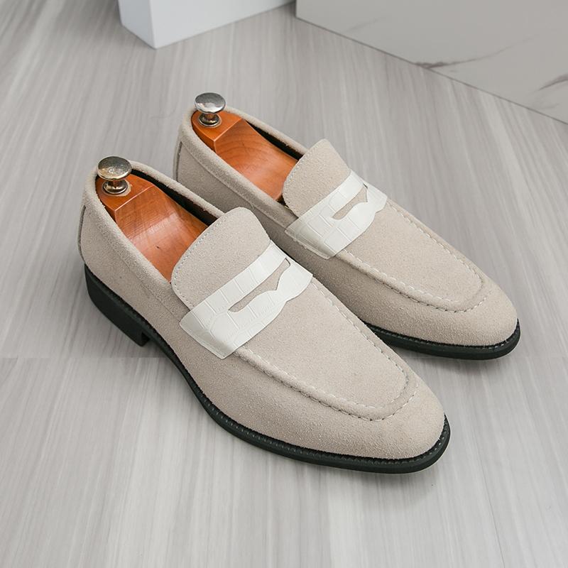 Luxurious Men Business Loafers Men One-foot Comfortable Breathable Fashionable Suede Shoes for Gentlemen Size 38-46 Men Shoes