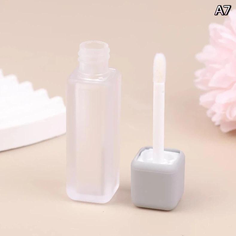 1Pcs 5Ml Lip Gloss Tube Brush Rod Scrub Square Liquid Lipstick Tubes Bottle Refillable Lip Balm Container Cosmetic Packaging Diy