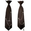 Women's Campus Student Uniform Adjustable Strap Pre Tied Necktie Vintage Punk Metal Chain Decoration Neck Tie Neckwear
