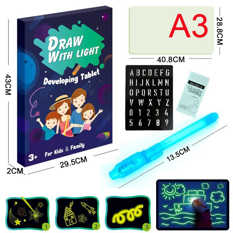 Exciting A5/a4/a3 Magic Drawing Board For Kids With Light Fun And Educational Toy