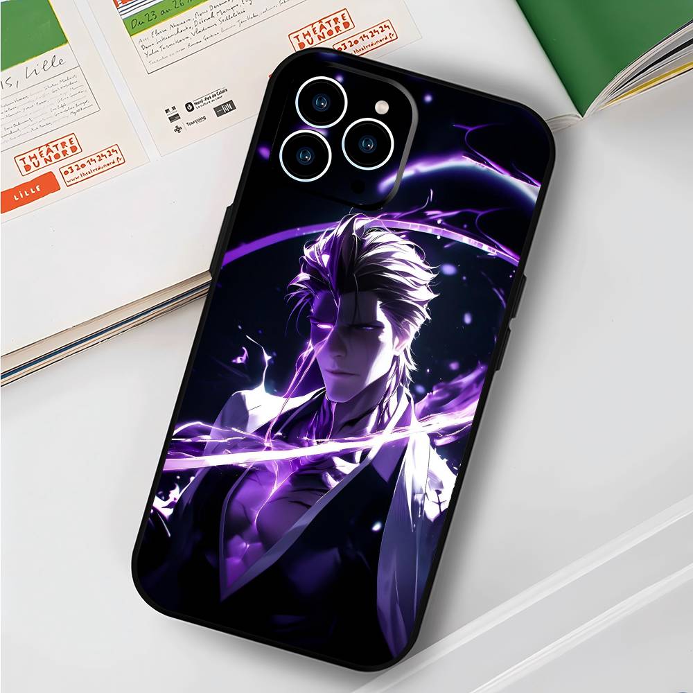 1pc Anime A-Aizen SousukeS B-BLEACH Phone Case Silicone Soft For IPhone 16 15 14 13 12 11 X XR Plus Pro Max Plus