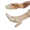2025 spring and summer new high heel with Mary Jane shoes women's beautiful single shoes thick heel French beige sandals women
