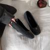 New winter fashion round head woolen metal flower inner sloping heel velvet women's single shoes