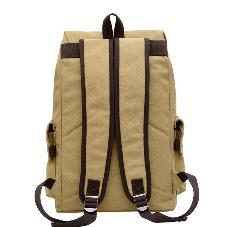 Backpack Men'S Retro Wind Durable Canvas Backpack Junior High School Female College Student School Bag