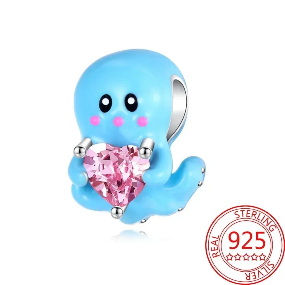 Kupfer Blau Ozean Serie Perlenanhänger Passend Für Das DIY Armband Der Marke Damenschmuck Freundin Geschenke