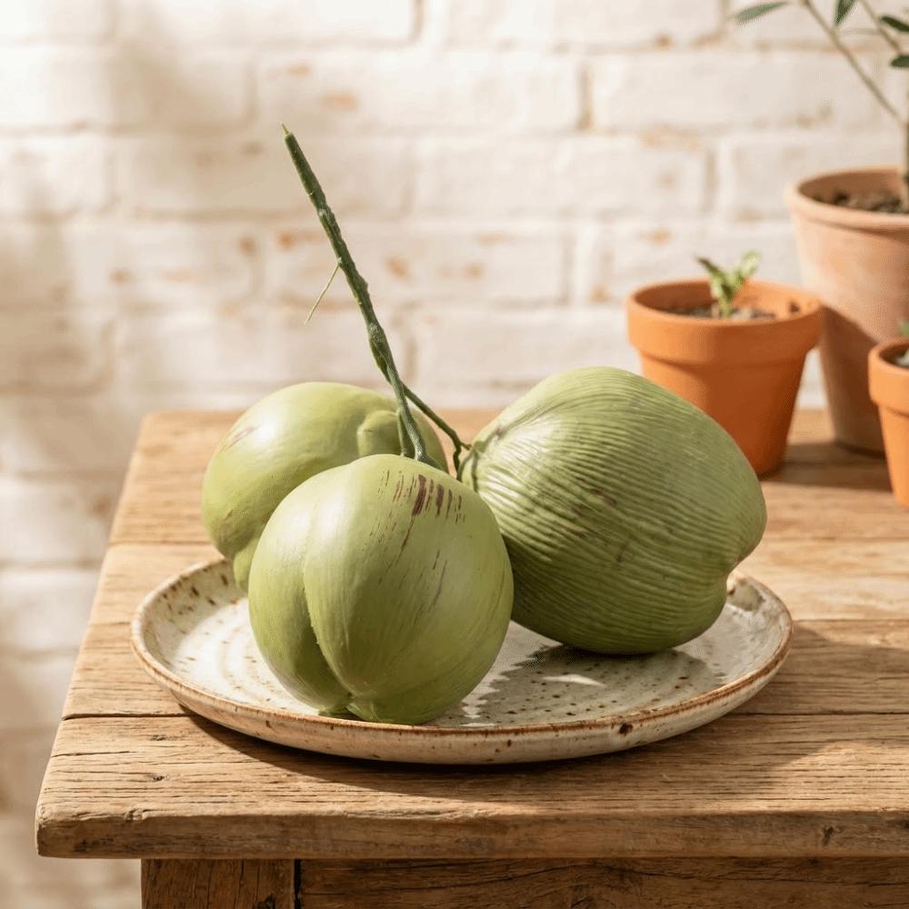 Green Artificial Coconut Plastic Fruit Ornament Fake Coconut Fruit Weddings