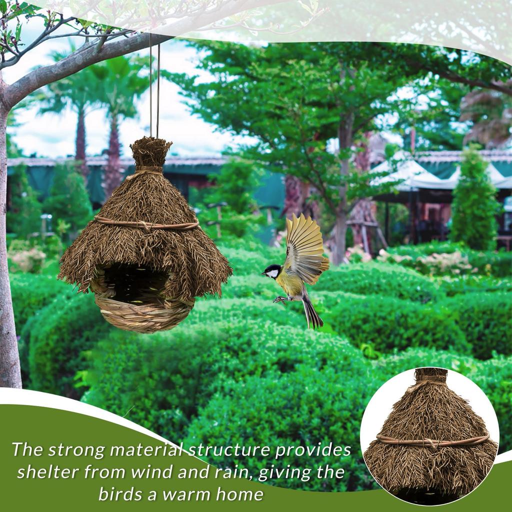 Uccello di Paglia Tessuto a Mano Uccello Decorazioni Giardinaggio