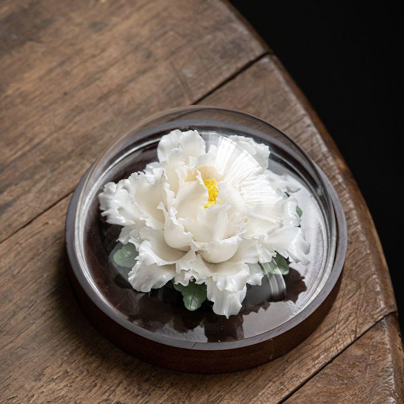 Handmade Ceramic Flower Peony Flower Diffuser Home Office Living Room Teahouse Chinese Creative Tea Ceremony High-end Decoration
