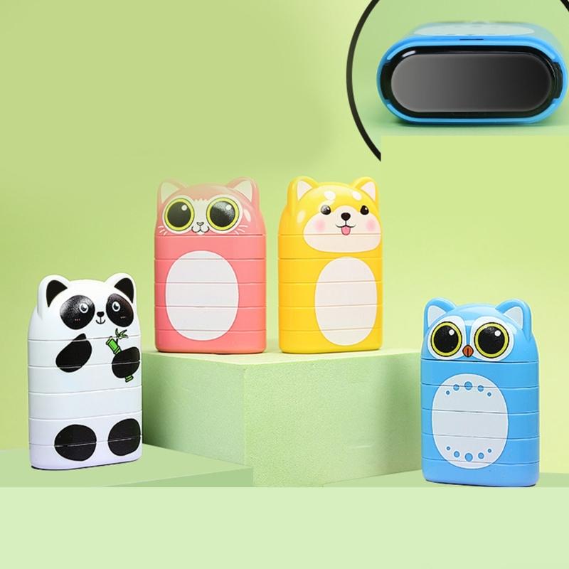 Personalisierter Namensstempel Kundenspezifisches graviertes Namenssiegel Mehrschichtiges Muster Sicher und einfach zu verwenden Cartoon-Form Stempel