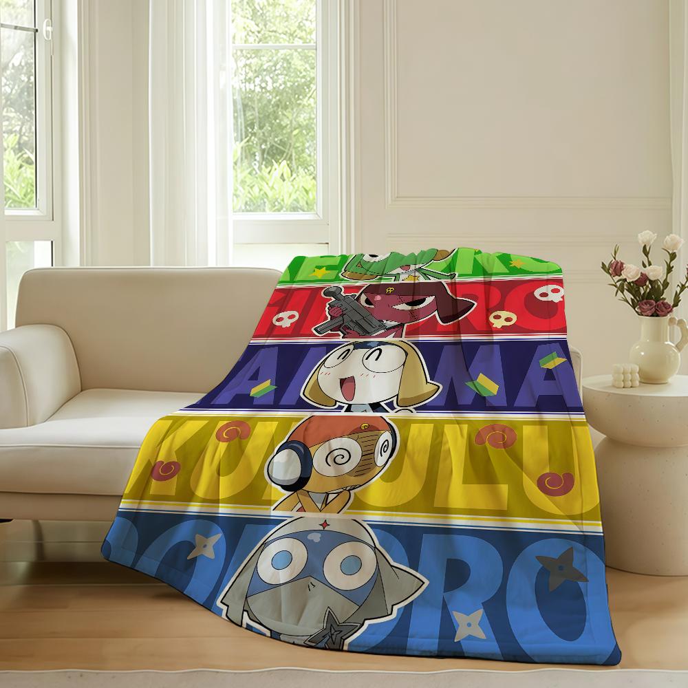 Cartoon cute KeroroS Blanket For Sofa Office Bed Plane Travel Sleep Read Relax Camping Soft And Warm