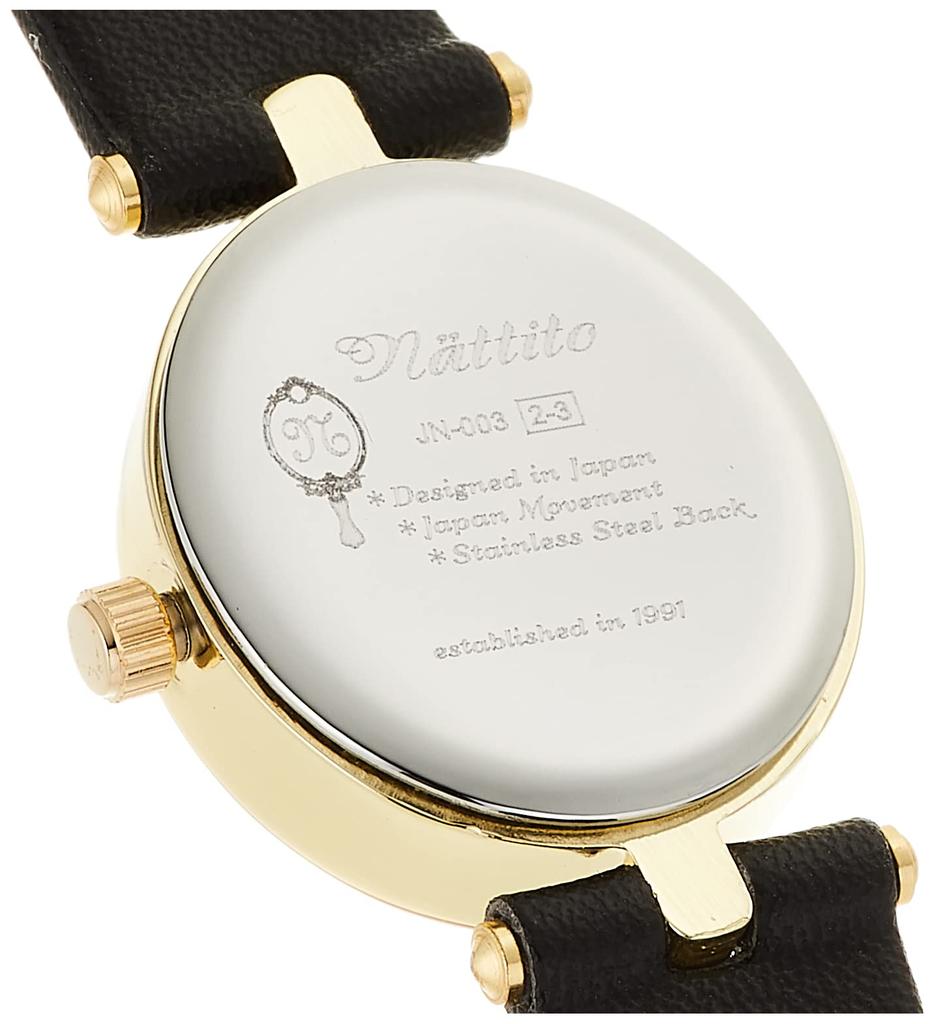 Fieldwork Analog Ellipse Watch with Gold Leather Black JN003-5 Women's Strap,