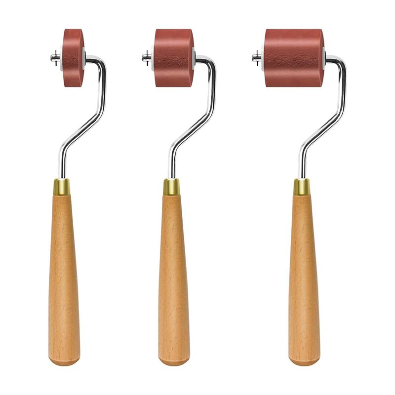 Feb.3Pcs Rubber Rollers Rollers For Crafting, Ink Roller Set With Comfort Grip For Printmaking, Crafts, And Stamping Durable
