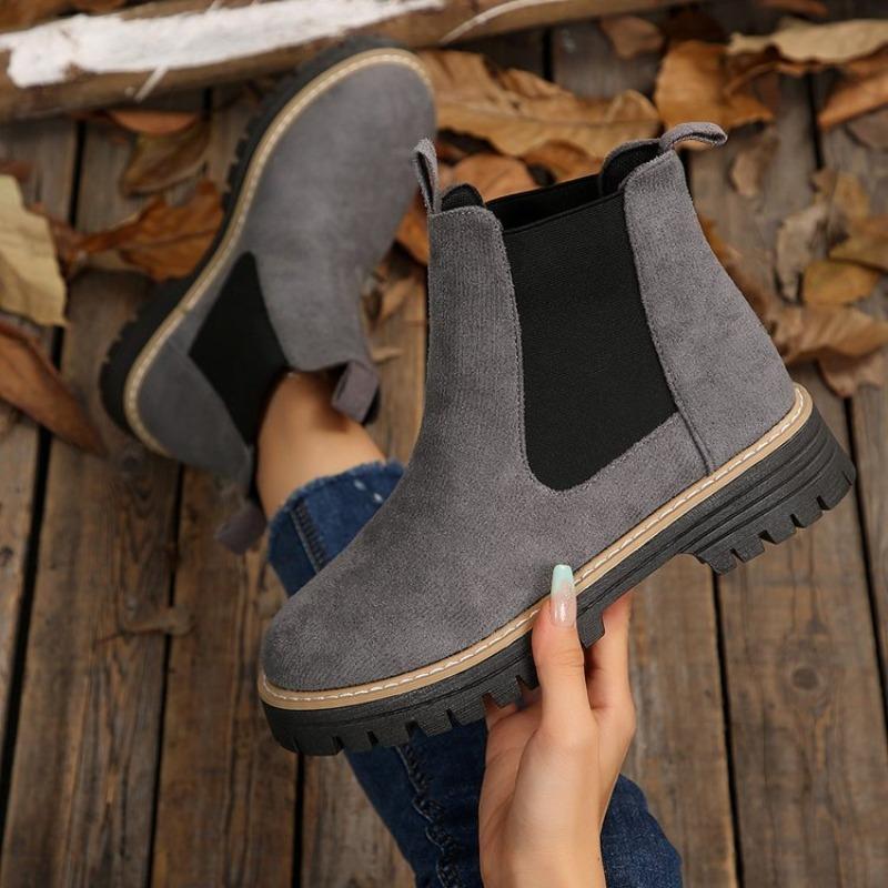 Neue Damen-Herbst-Chelsea-Ankle Boots im britischen Stil aus Wildleder, modische, vielseitige kurze Lederstiefel