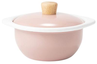 Fuji Enamel Container Cocotte Cotton Series Ash Pink 15cm CTN-15C.AP
