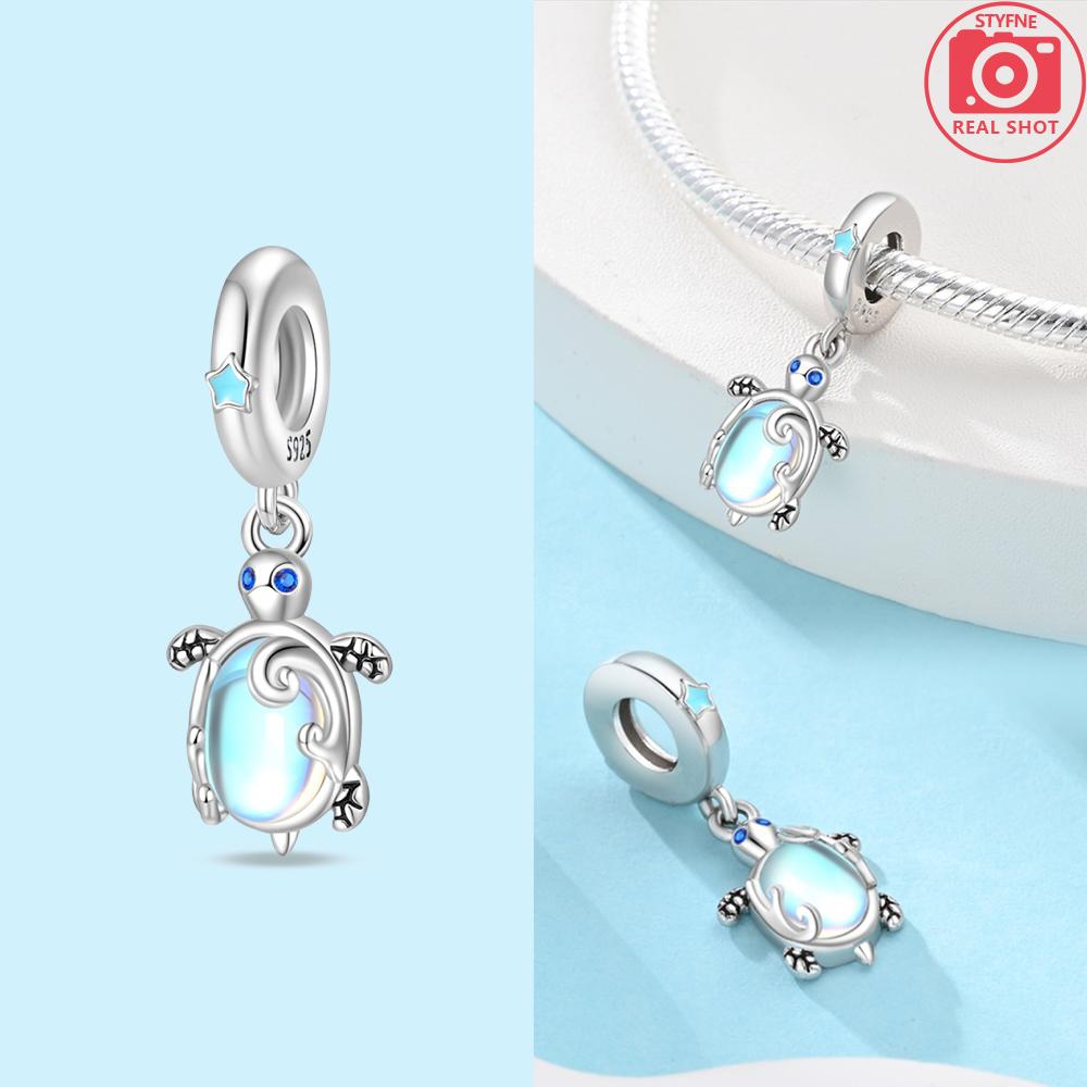 Charms Copper Blue Original Stars Heart Zircon Chameleon Panda Glass Beads Fit Bracelet Jewelry Women Diy Accessories